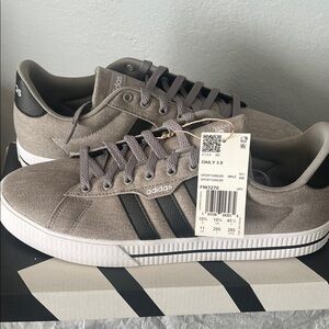 adidas Grey Sneakers with Black Stripes - Daily 3.0